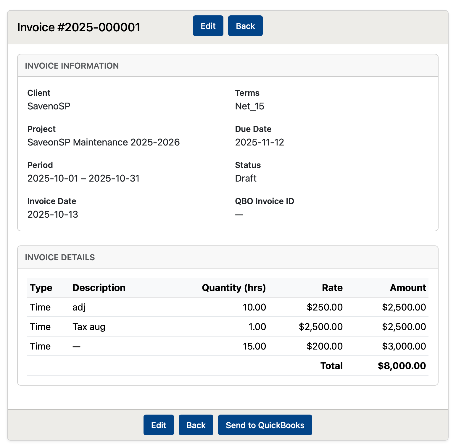 Invoice preview with branding